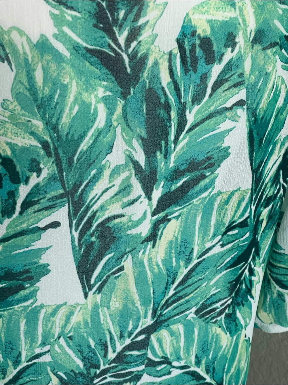 Green Leaf-Print Lace-Up Swim Coverup Tunic - Picture 5 of 5